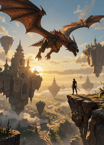 The Amber Veil - open-world fantasy RPG with dragons and floating island citadels