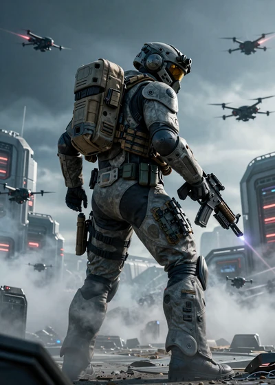 Brass Tactics - military tactical shooter featuring exosuit operators in futuristic warzone